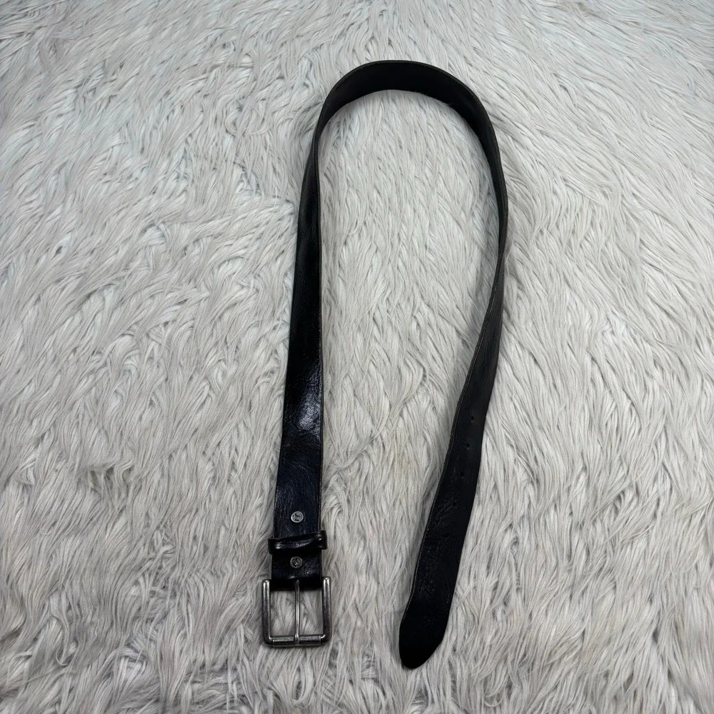 Will Leather Goods Men's 40 Black Leather Waist Belt Quality Basic Classic Moto